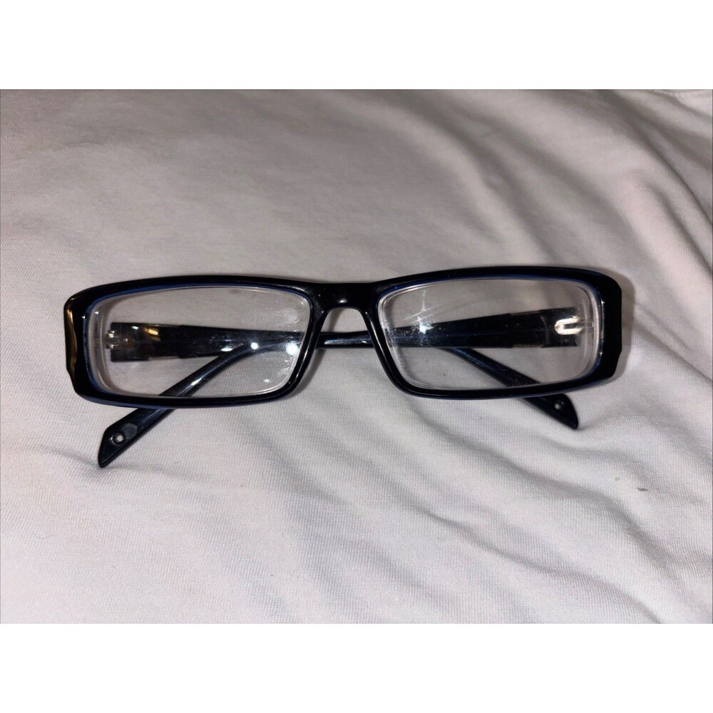 Dark Blue Frame Oval Eyeglasses Sophisticated Office Classic Versatile